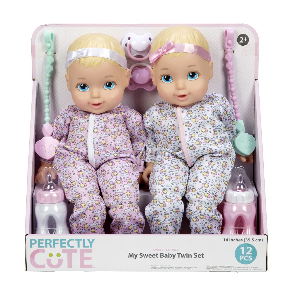 14" My Sweet Baby Twins Twin Girl Dolls Blonde w/ Blue Eyes