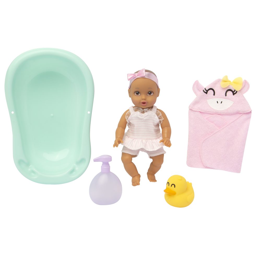 My Lil’ Baby Playsets 8” Dolls Bath Time Playset w/ Waterproof Girl Doll 7-Pieces