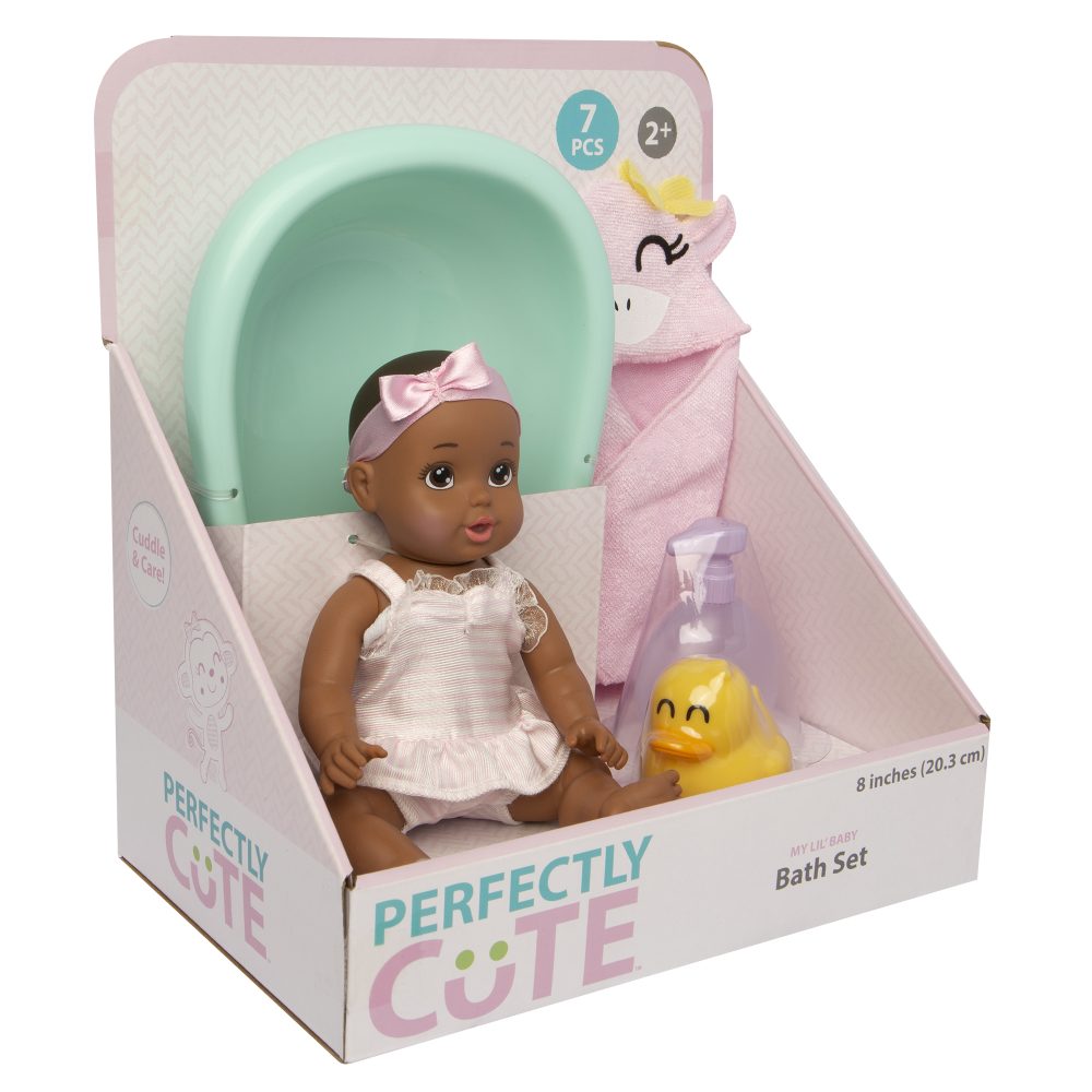 My Lil’ Baby Playsets 8” Dolls Bath Time Playset w/ Waterproof Girl Doll 7-Pieces