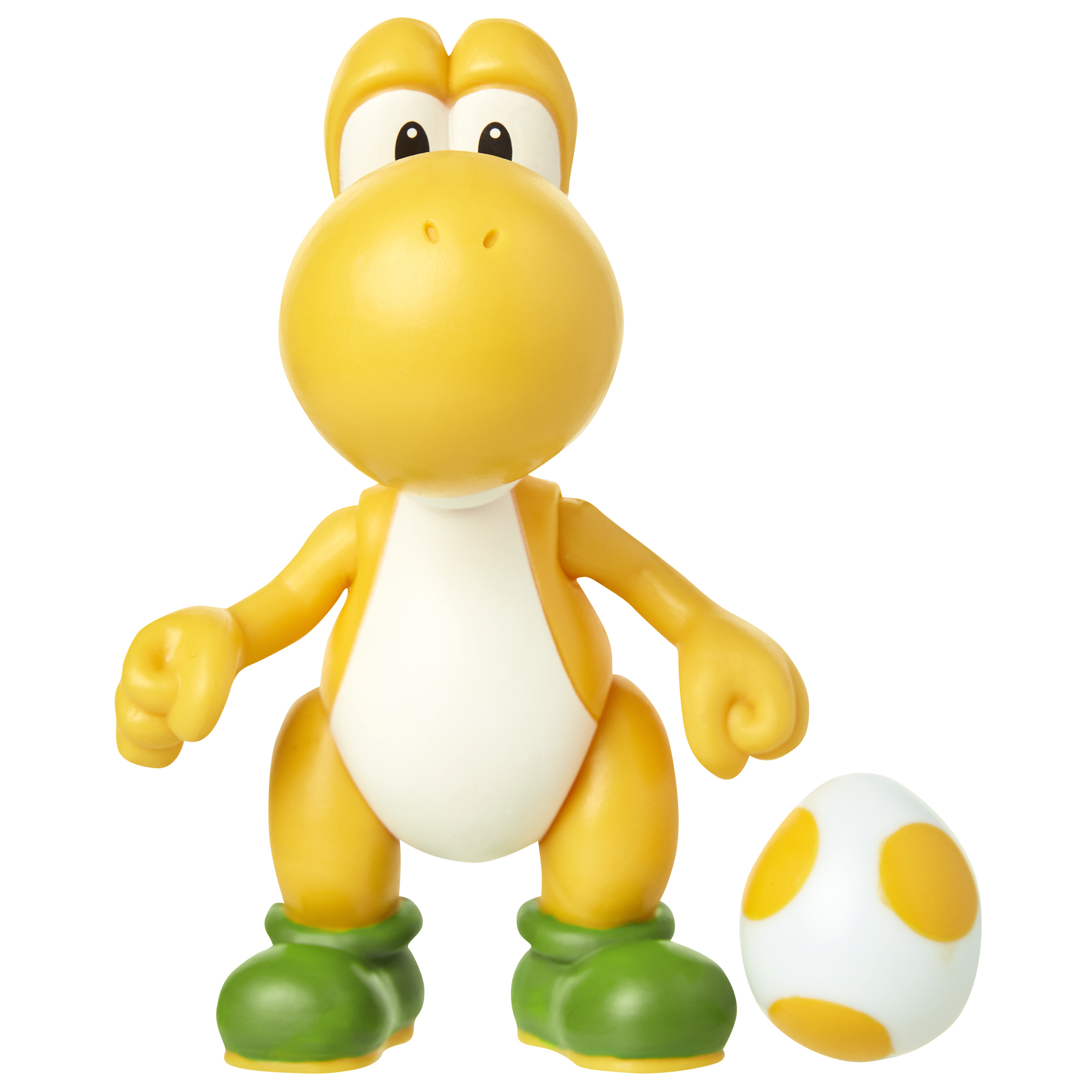 Super Mario Articulated Action Figure 4″ Yellow Yoshi w/ Egg