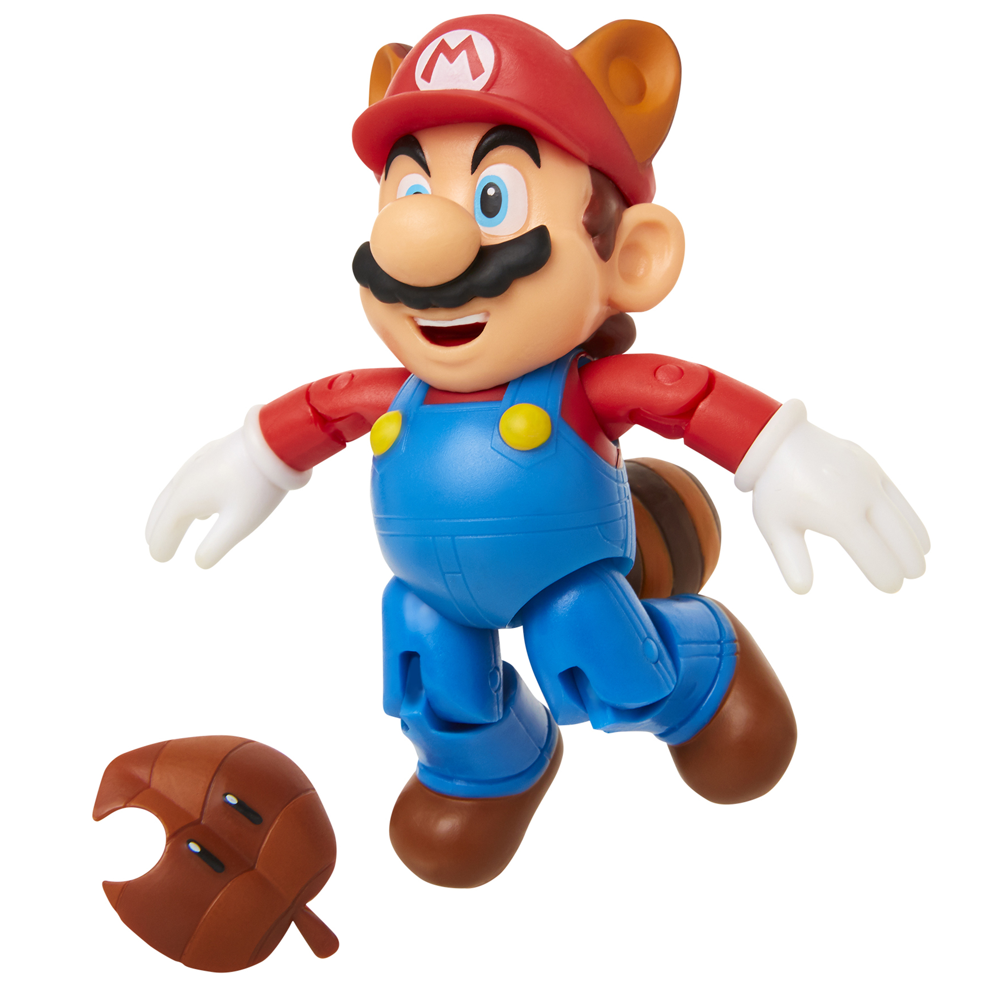 Super Mario Articulated Action Figure 4″ Raccoon Mario w/ Super Leaf Wave 20