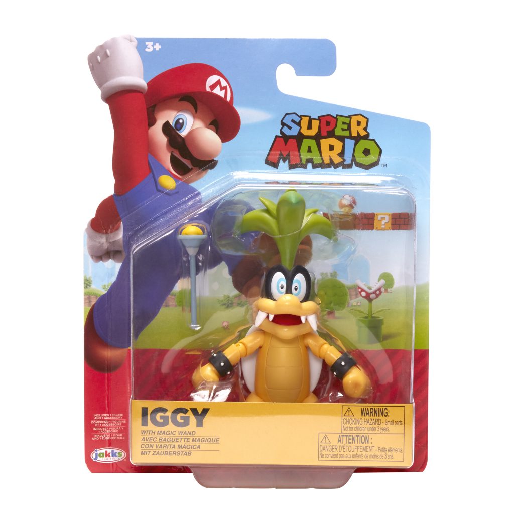 Super Mario Articulated Action Figure 4″ Iggy Koopa w/ Wand