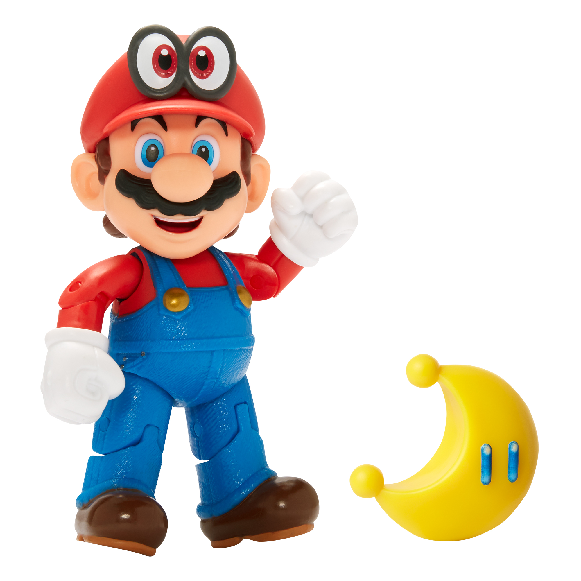 Super Mario Articulated Action Figure 4″ Cappy Mario w/ Yellow Power Wave 20