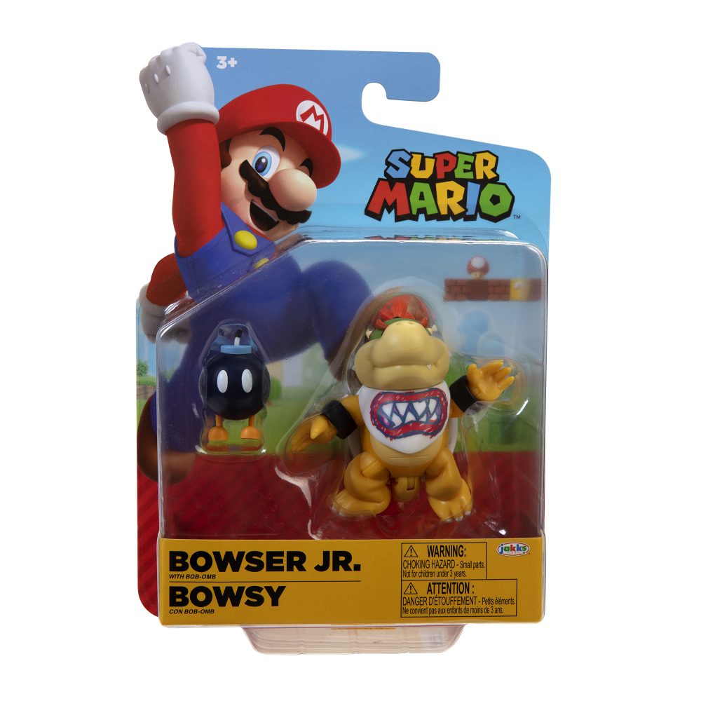 Super Mario Articulated Action Figure 4″ Bowser Jr w/ Bob-Omb Wave 21