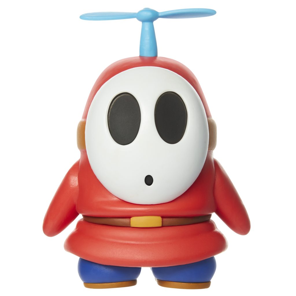 Super Mario Articulated Action Figure 4″ Red Shy Guy w/ Propeller