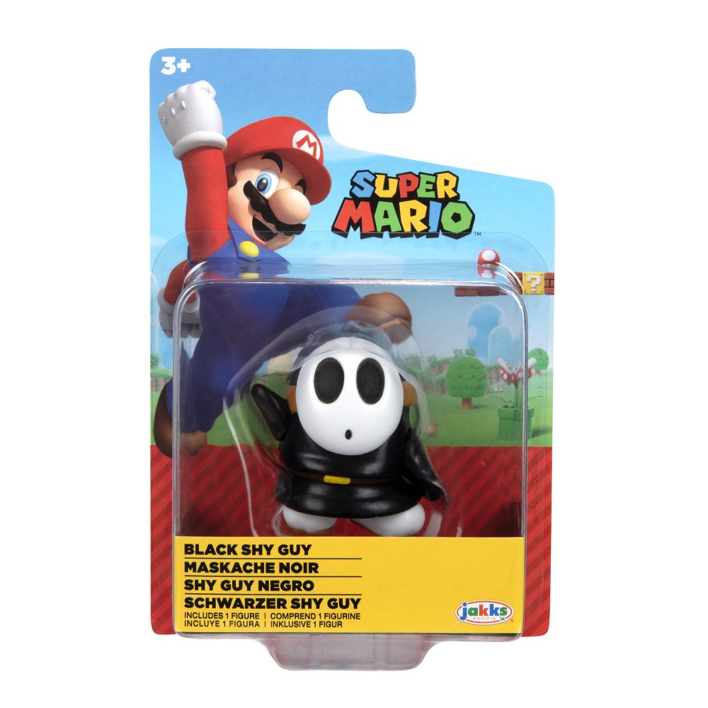 Super Mario Articulated Action Figure 2.5″ Black Shy Guy