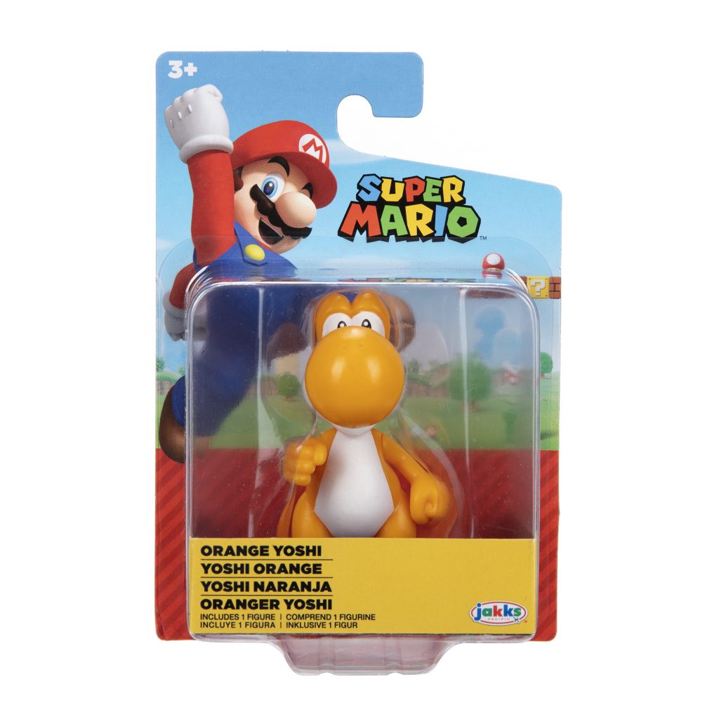 Super Mario Articulated Action Figure 2.5″ Orange Yoshi