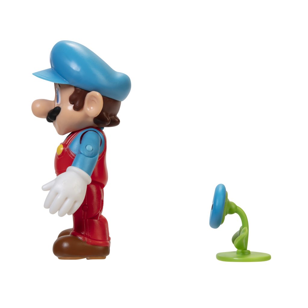 Super Mario Articulated Action Figure 4″ Ice Mario w/ Ice Flower Wave 23
