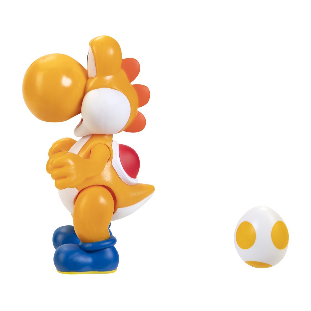 Super Mario Articulated Action Figure 4″ Orange Yoshi w/ Egg Wave 24