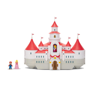 The Super Mario Bros. Movie Mushroom Kingdom Castle Playset with Mini 1.25” Mario and Princess Peach Figures