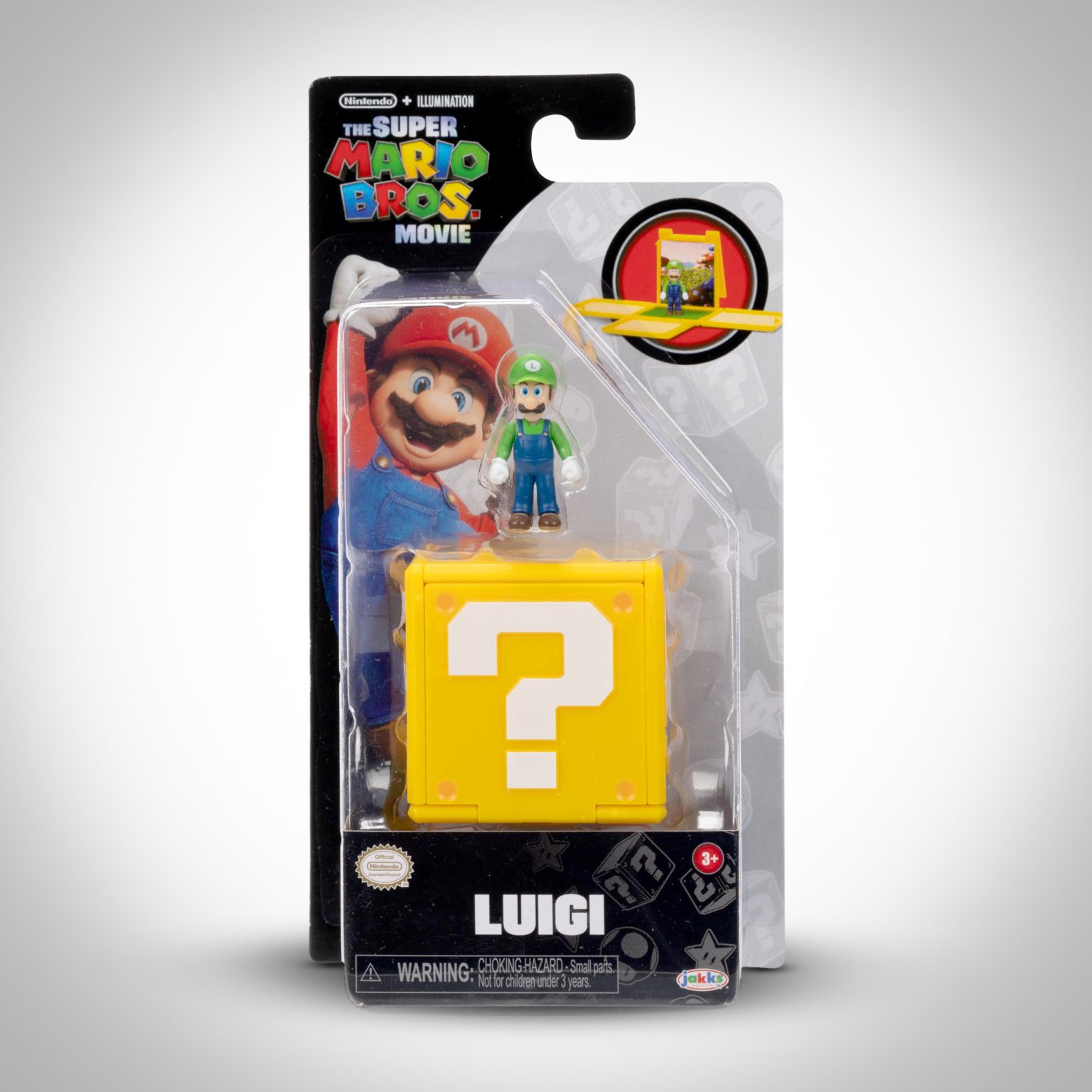 The Super Mario Bros. Movie 1.25” Mini Figure with Question Block Luigi