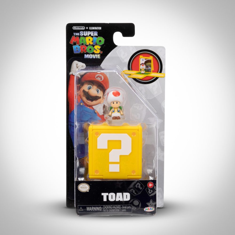 The Super Mario Bros. Movie 1.25” Mini Figure with Question Block Toad