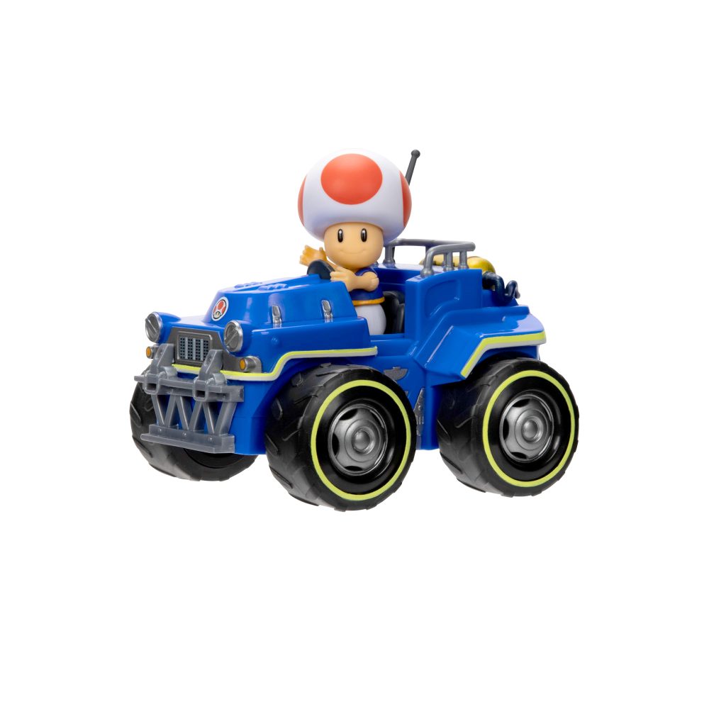 The Super Mario Bros. Movie 2.5” Figure with Pull Back Racer Toad