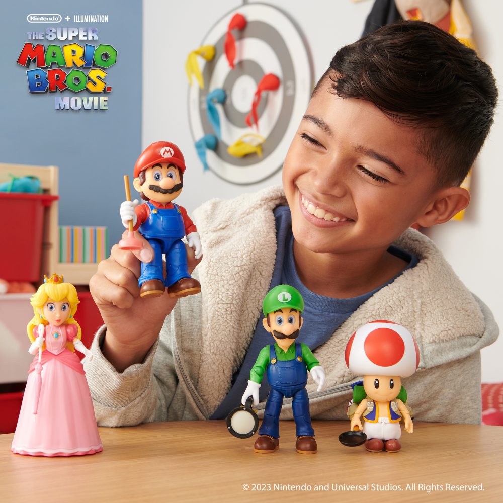The Super Mario Bros. Movie 5” Peach Figure with Umbrella Accessory