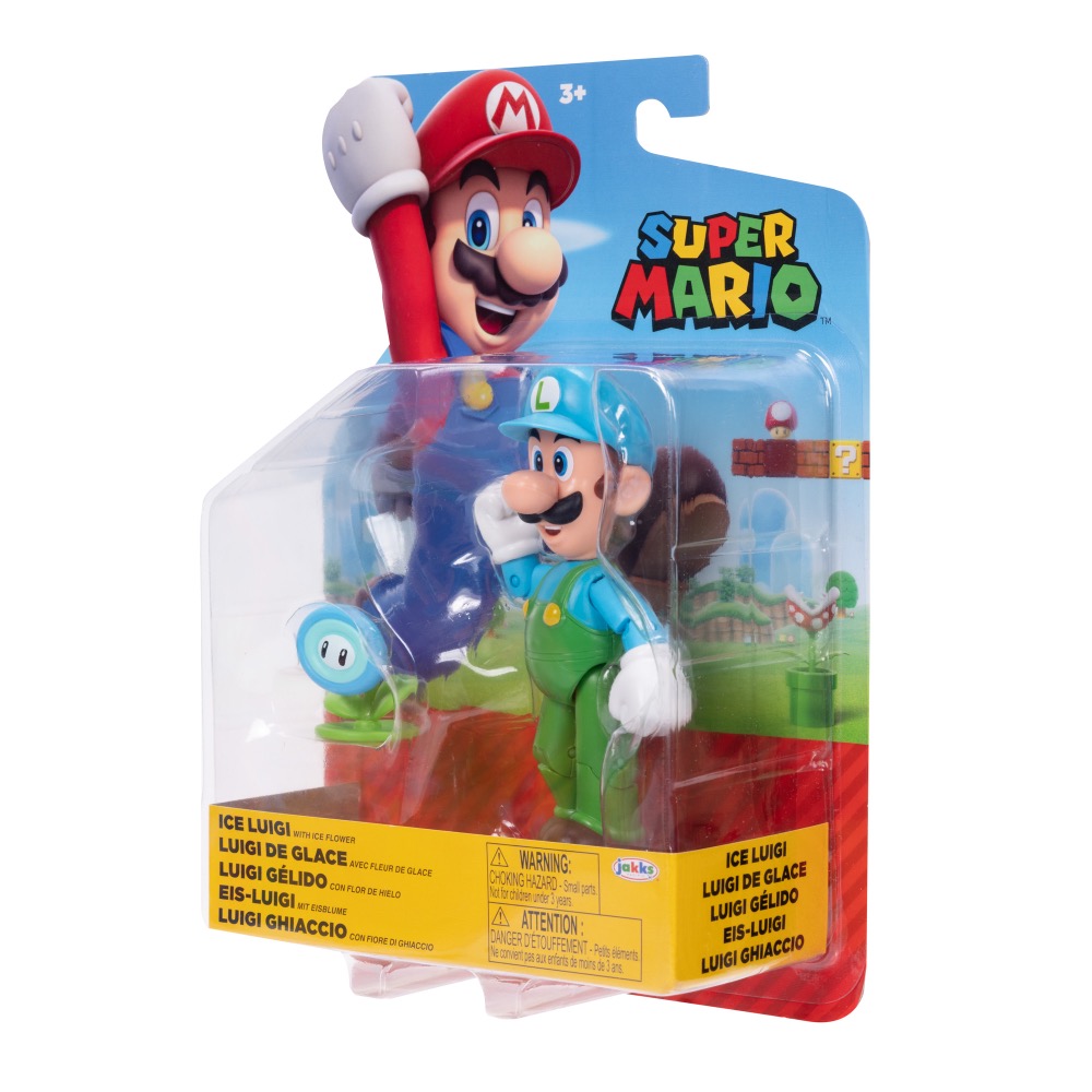Super Mario Ice Luigi 4-inch Articulated Figure with Ice Flower