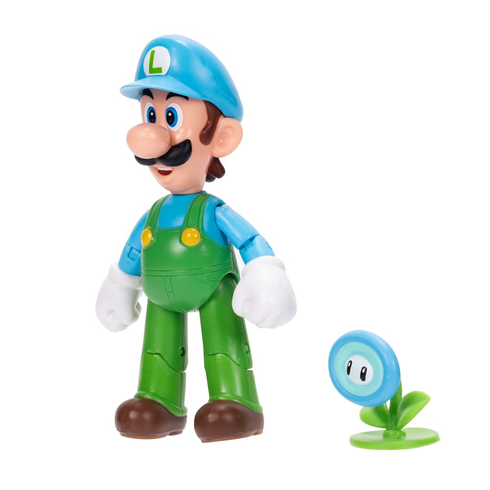 Super Mario Ice Luigi 4-inch Articulated Figure with Ice Flower