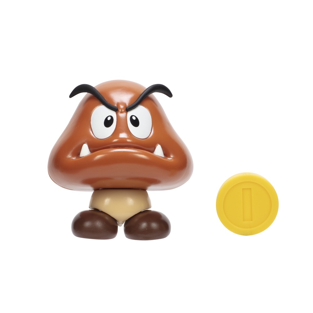 Super Mario Goomba 4-inch Articulated Figure with Coin