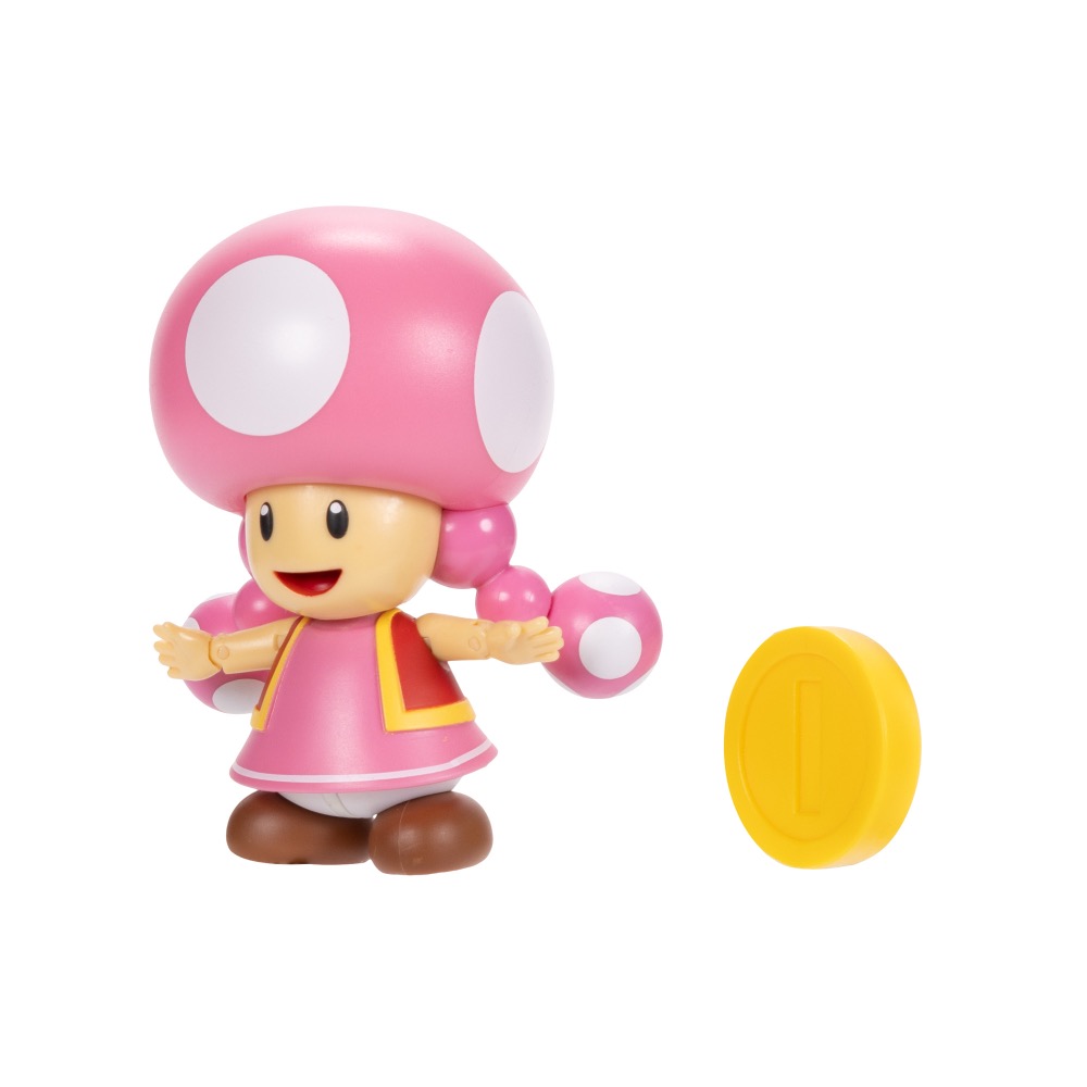 Super Mario Toadette 4-inch Articulated Figure with Coin