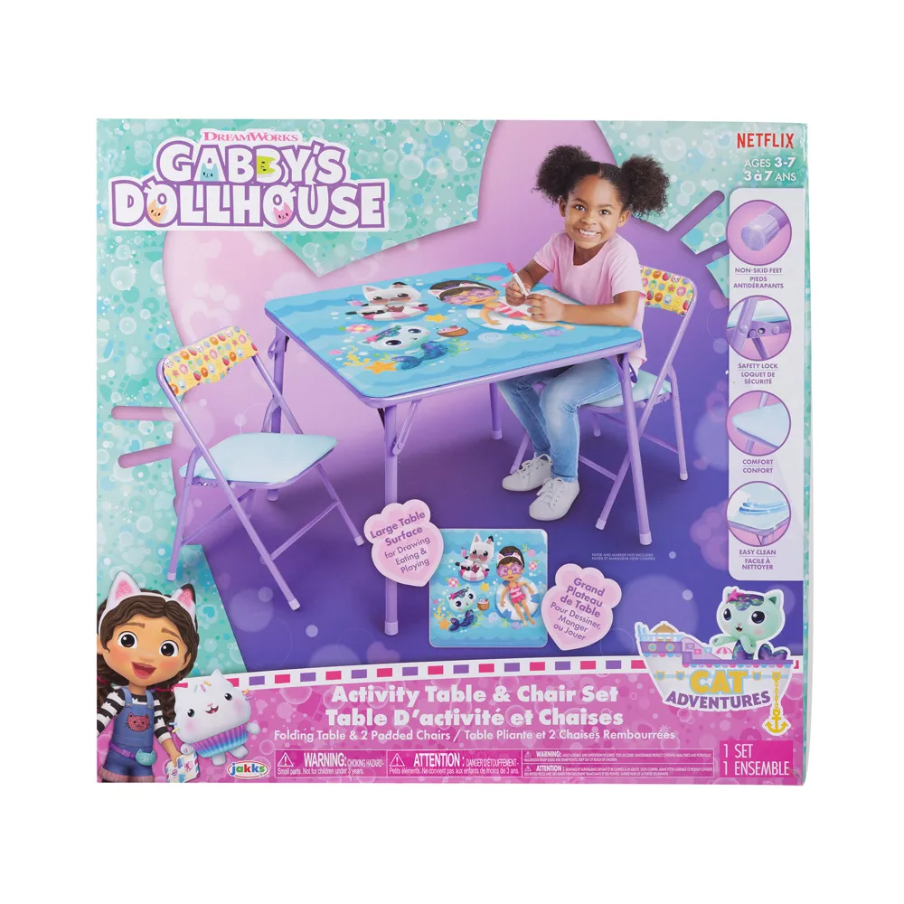 Gabby's Dollhouse Activity Table and Chairs Set