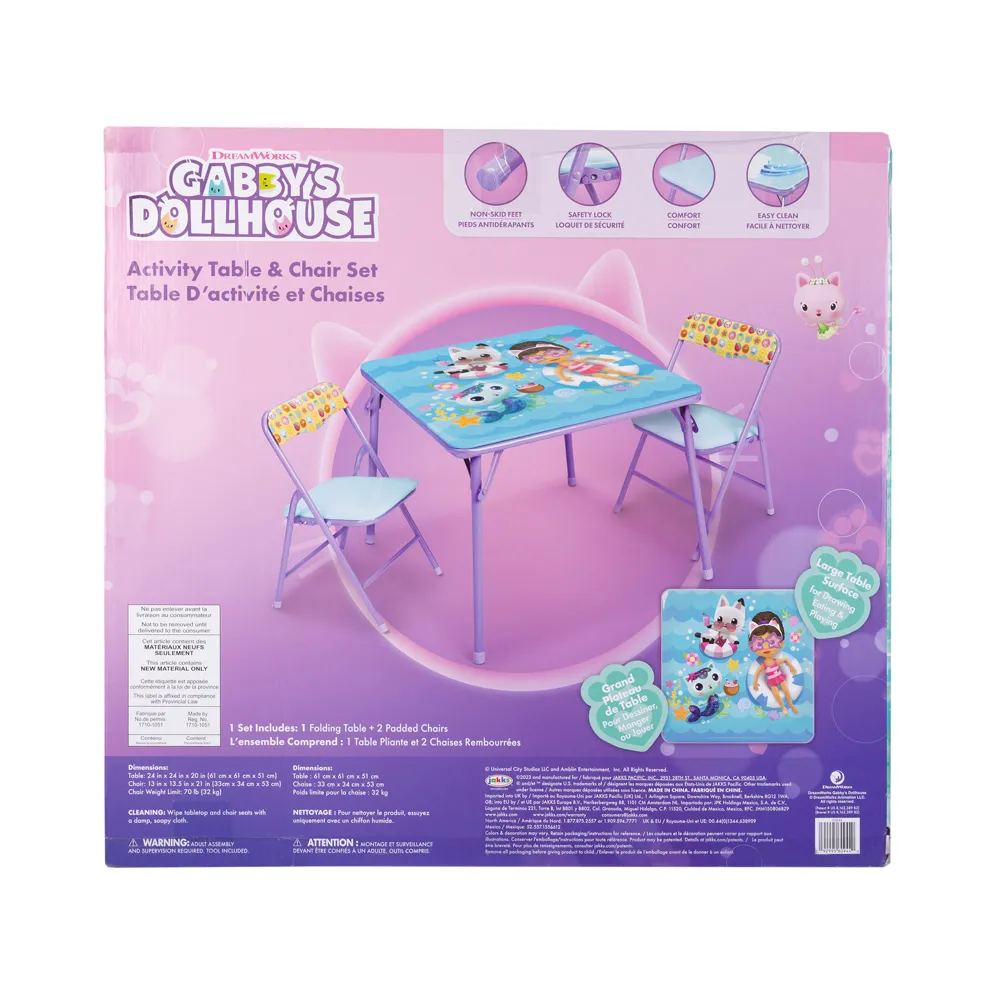 Gabby's Dollhouse Activity Table and Chairs Set