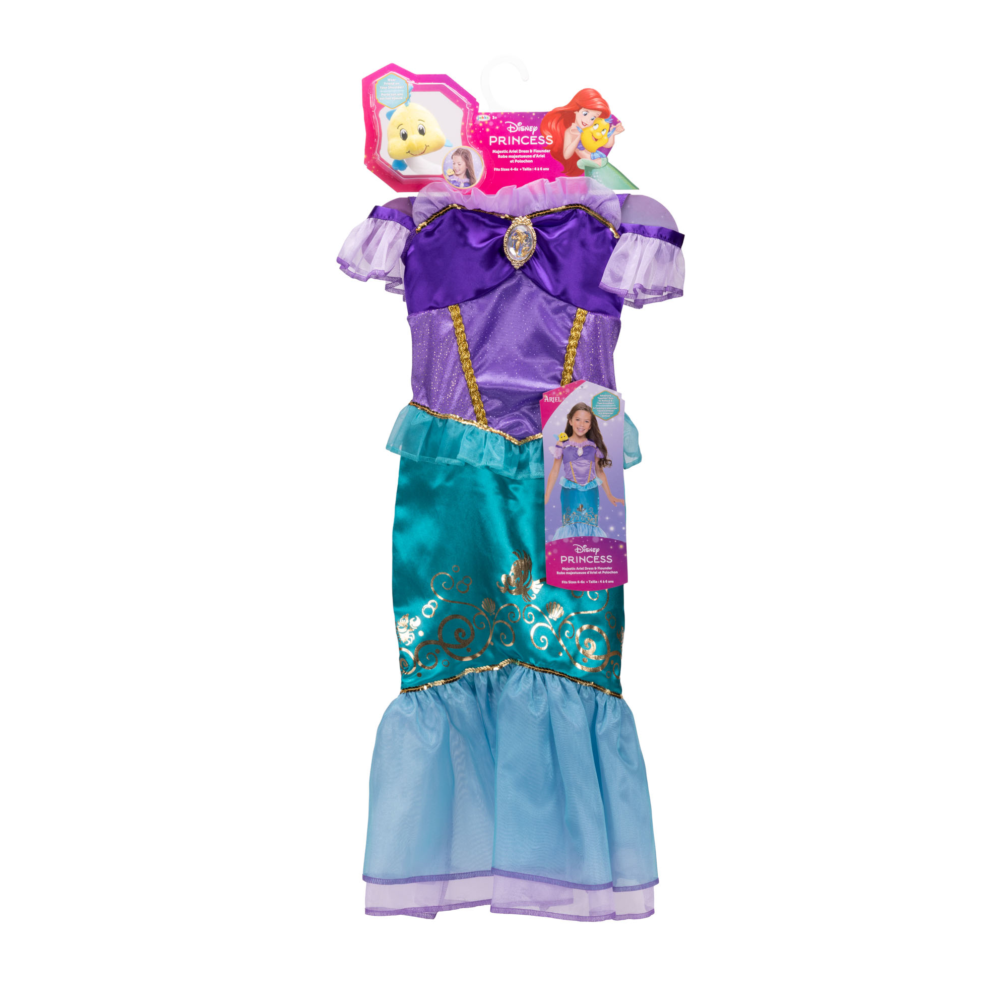 Disney Princess Majestic Ariel Dress & Flounder Figure - Image 2