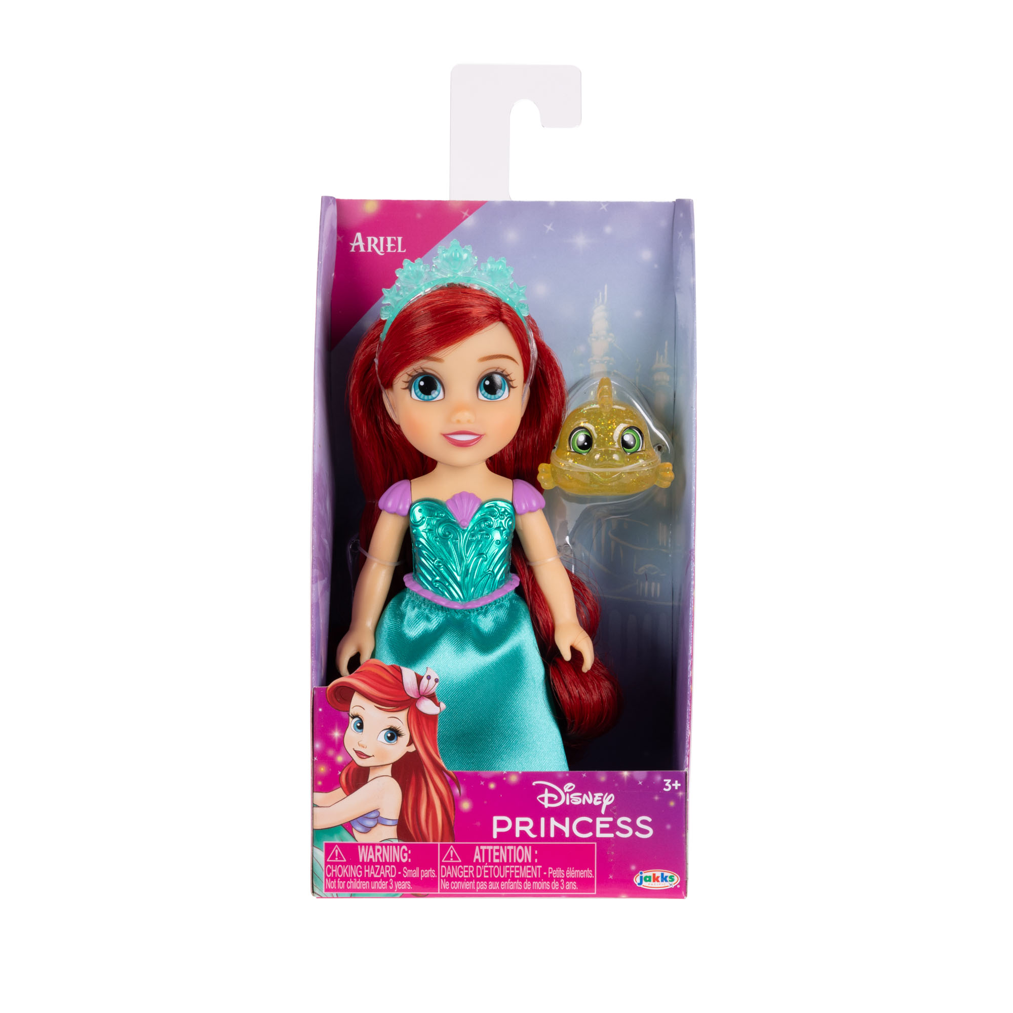 Disney Princess 6" Petite Ariel Doll & Flounder Figure - Image 3