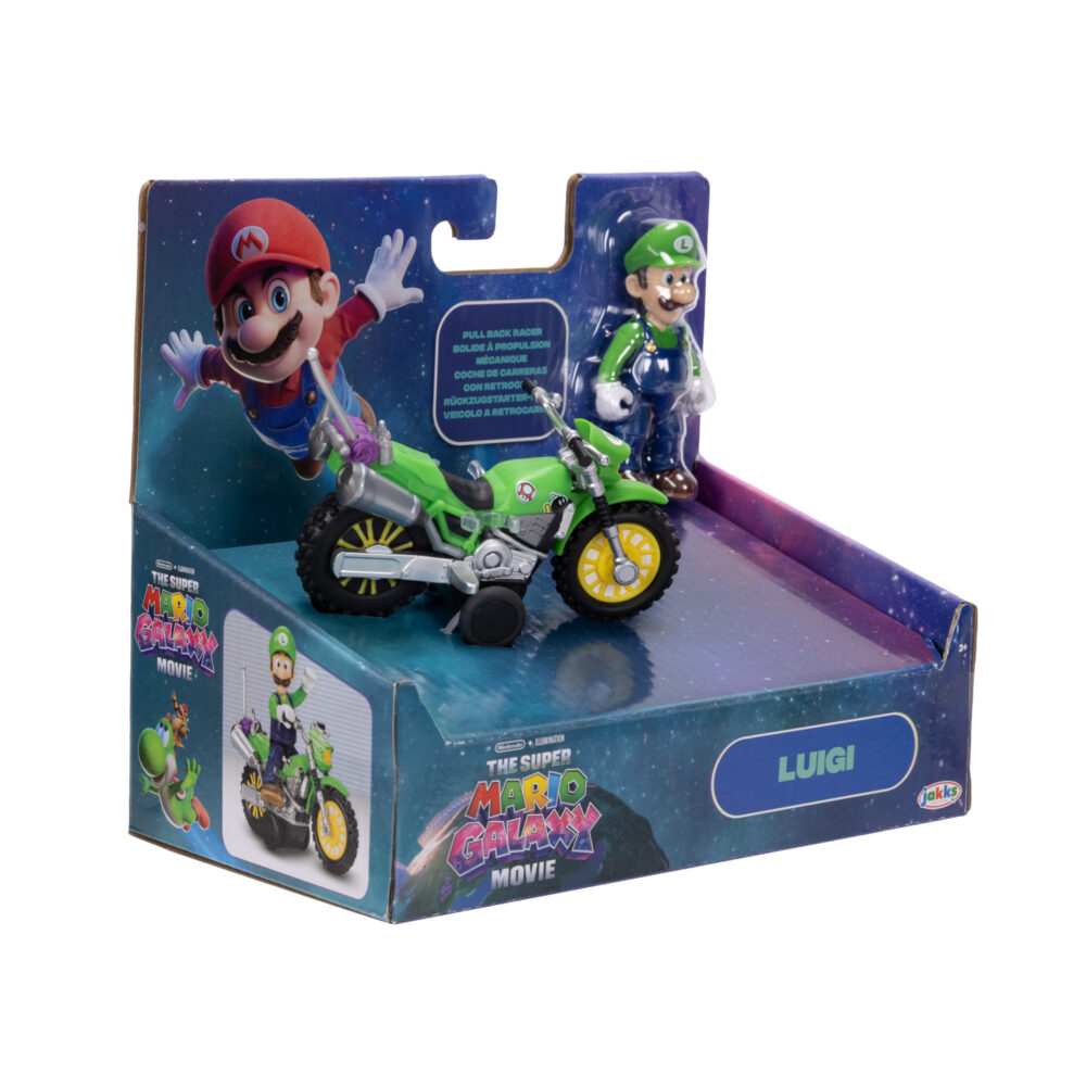 Luigi 2.5-inch Figure with Pull Back Motorcycle - JAKKS Pacific