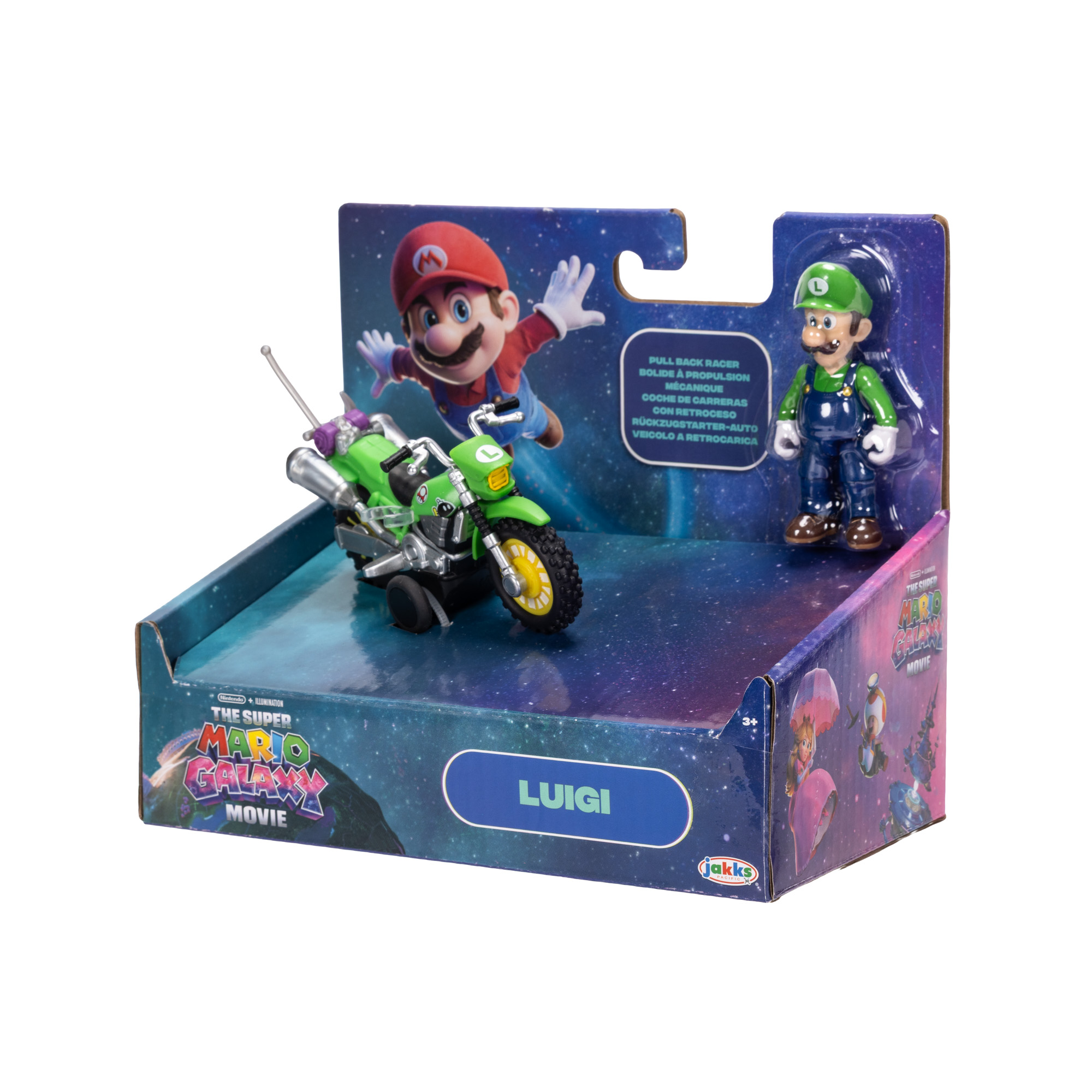 Luigi 2.5-inch Figure with Pull Back Motorcycle - Image 3