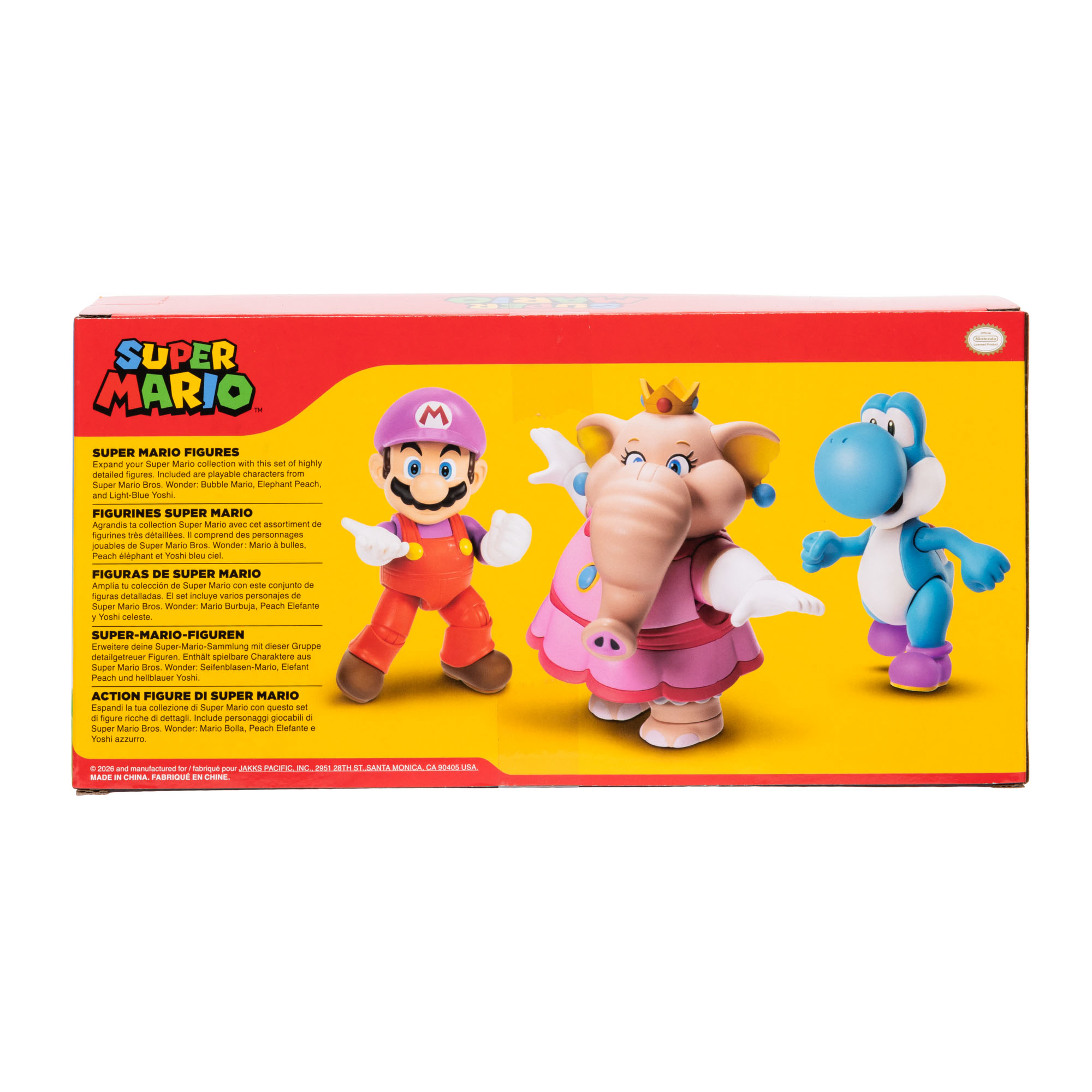 Bubble Mario, Elephant Peach, and Light-Blue Yoshi 4-inch Figures 3-Pack - Image 6