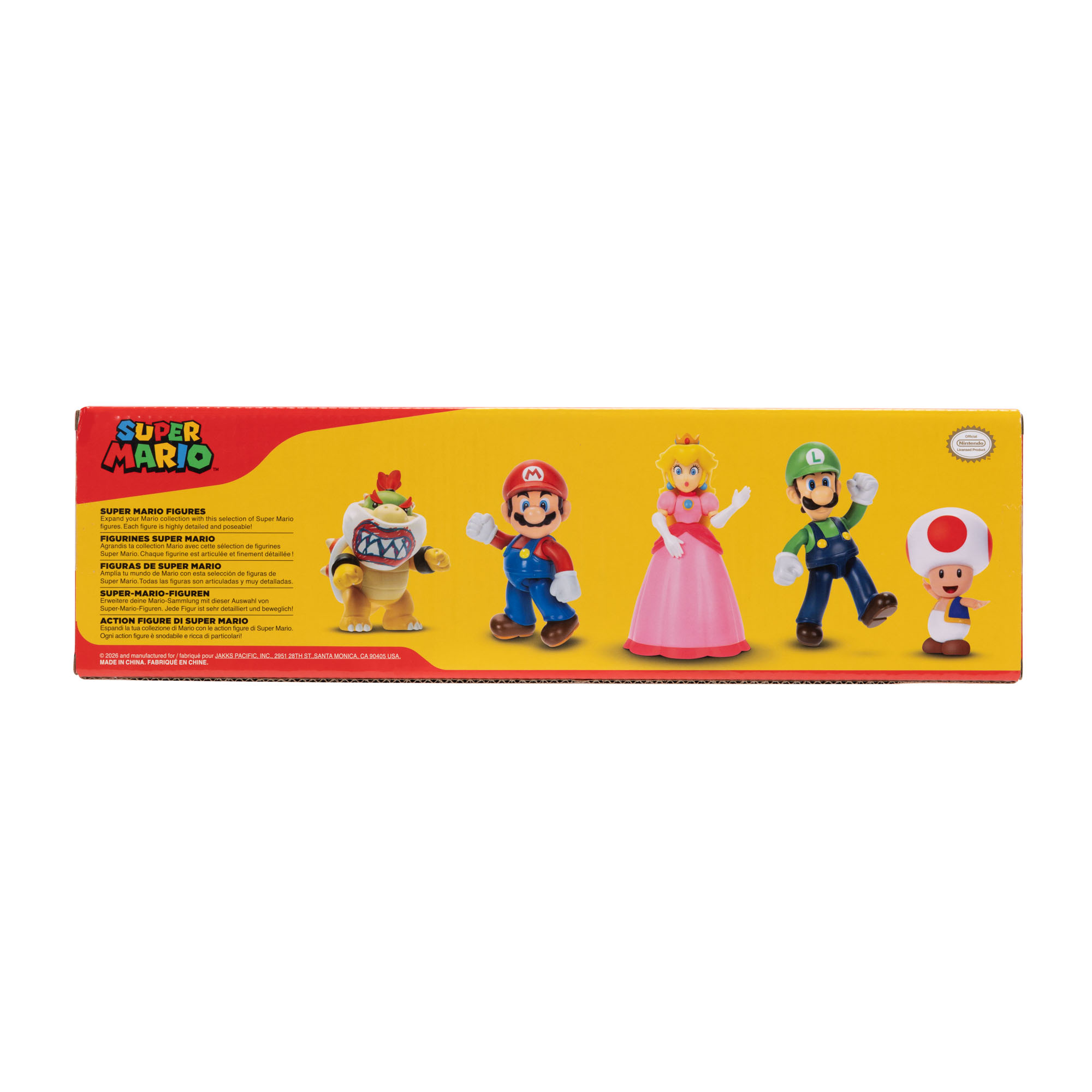 Mario, Luigi, Princess Peach, Toad, and Bowser Jr. 2.5-inch Figures 5-Pack - Image 5