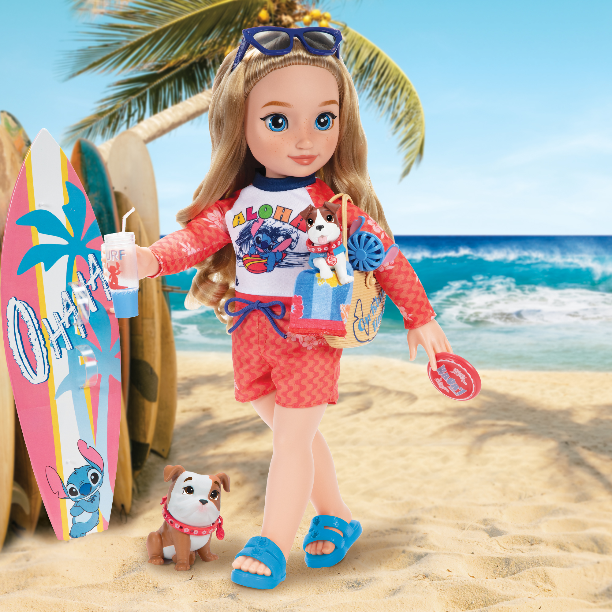Inspired by Stitch 18-inch Doll with Puppy Beach Set - Image 8